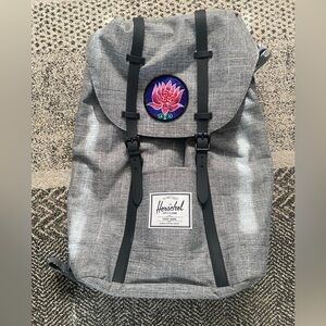 Herschel Supply Company Gray Backpack with Floral Lotus Patch